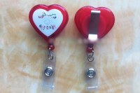 Heart shape plastic badge reel