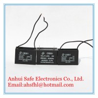 Wire lead AC motor fan capacitor