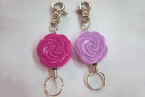 Rose shape plastic badge reel