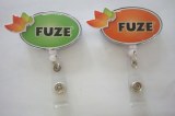 Oval plastic badge reel