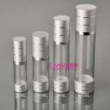 15ml, 30ml, 50ml luxury silver chrome airless pump bottles