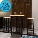 Table haute de bar avec 2 tabourets LIVRAISON GRATUITE
