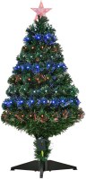 Sapin de Noël artificiel de 0,9 m de haut avec branches réalistes, 90 lumières LED mult...