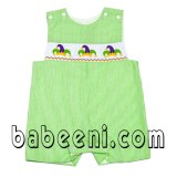 Mardi gras hat Boy smocked shortall - BC 326