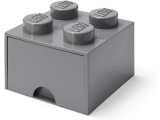 LEGO Brique de rangement 4 plots + 1 tiroir gris foncé (40051754)