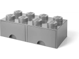 LEGO Brique de rangement 8 plots + 2 tiroir gris (40061740)