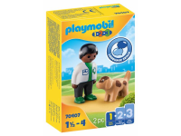 Playmobil 1.2.3 - Vétérinaire avec chien (70407)