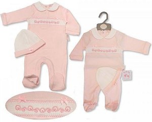 Pyjama bébé fille avec bonnet - Cœurs