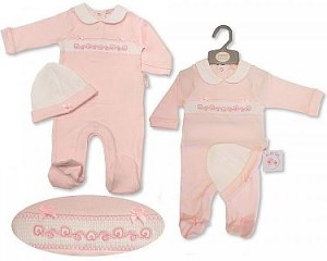 Pyjama bébé fille avec bonnet - Cœurs