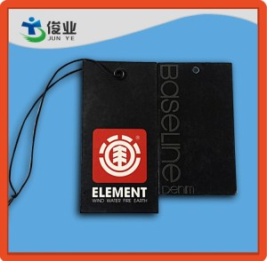 Black and Red Garment Custom Hangtags with String