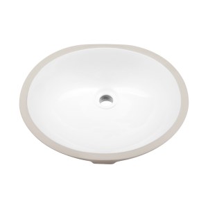 Ceramic Undermount Bathroom 17-in Oval Sink Large Supply, BMU-1714