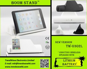 Wireless induction speaker for ipod cell phone