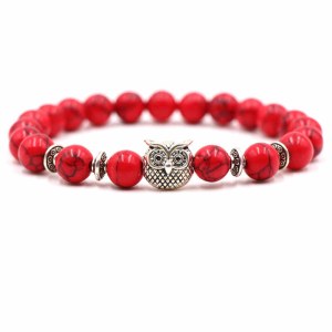 Fantastic 8mm Natural Turquoise Owl Custom Bracelets For Women & Men Gift
