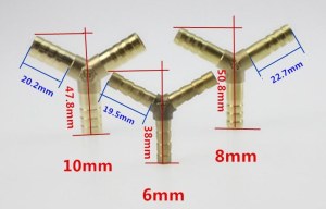 Brass forked hose fitting Y style Connectors Watering & Irrigation