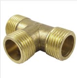Brass T Shape Water Fuel Pipe Equal Male Tee Adapter Connector 1/2" Thread