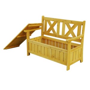 Brown Wooden Outdoor Storage Bench