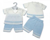 2 pcs short ensemble tricoté pour bébés garçons