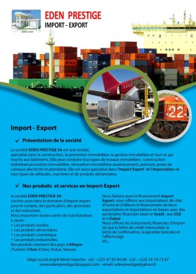 Confiez nous l'importation de vos marchandises quel que soit la nature de la marchandises