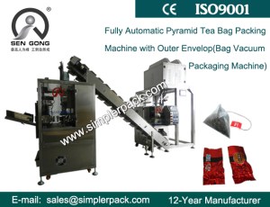 Pyramid Jasmine Assam Tea Bag Packing Machine with Outer Vacuum Envelope