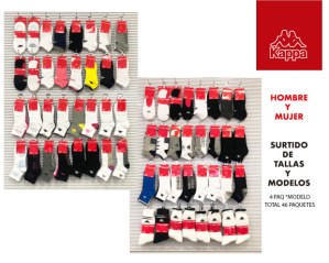 Caja de Calcetines kappa invisibles y tobilleros 138 unidades