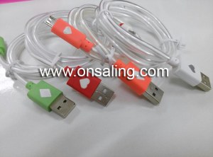 Transparent LED lighting USB cable