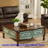 Table basse FY-2006 de marbre de table basse en bois solide de table basse