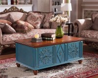 Accent furniture low wooden low coffee table