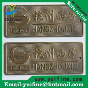 Antique Copper Metal Label For Furniture/Brass Nameplate/logo Embossed Metal Name Plate...