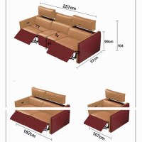 Combinaison de canapé électrique de salon d'angle de canapé fonctionnel en cuir minimaliste itali...