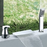 CHROME FINISH ONE HOLE ONE HANDLE WATERFALL BATHROOM SINK TAP