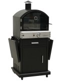 Freestanding powder coating grill machine with pizza oven gas ( black )