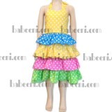 Colorful ruffles girl dress