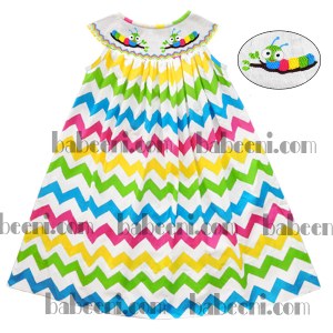 Caterpillar hand smocked bishop dress - DR 1539