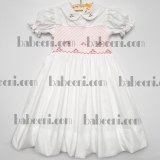UK white hand smocked dresses for little girls DR 1599