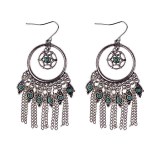 Retro Style Alloy All-Match Drop Earrings Inlaid Turquoise