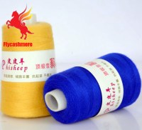 3/16 Nm main bleue tricot 100% pure laine fils de sable vison