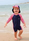 UV Protective Popular Design Long Sleeve Baby Swimwear Boy And Hat Set, Infant Swimming...