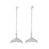 Sparkle beauty mermaid tail pendant earrings