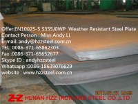 Supply:S355J0WP,S355J2WP,S355J0W, Weather Resistant Steel Plate