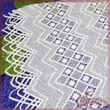 Exquisite white geometric 100% polyester embroidery lace fabric