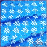 Blue floral water soluble embroidery chemical lace fabric
