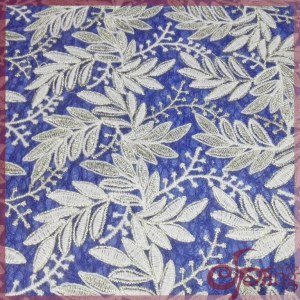 Leaves gold metalic mesh embroidery lace fabric for dress, blouse