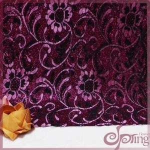 Elegant red flower tricot lace fabric,bonded lace fabric for dress