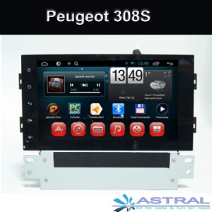 2 Din Quad Core Radio voiture pour Peugeot 308S Lecteur DVD de voiture Navigation GPS...