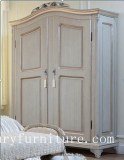 Garde-robe de porte de la garde-robe 2 de chambre à coucher, armoires français en bois solide de...