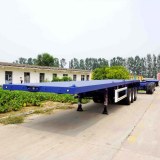 Semi-remorque routier plateaux porte conteneur de 40ft et 20ft avec deux essieux et tro...