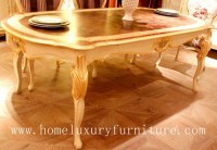 Solide en bois de table de la table de salle à manger 6 d'antiquité de table de salle...