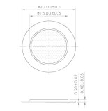 Piezo disc 20mm 7.2kHz for buzzer and drum/guitar sensor