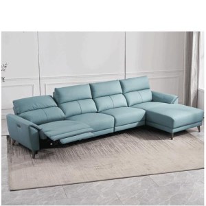 Nouvelle première couche en cuir de vachette fonctionnel en forme de L Chaise longue ca...