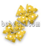 Yellow with white dot Hair bow